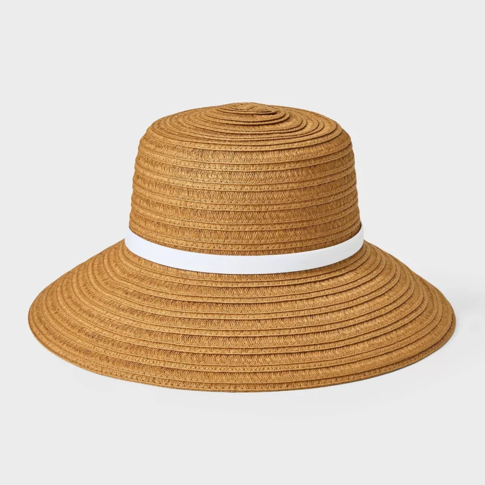 Packable Straw Down Brim Bucket Hat